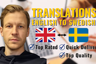 deliver author quality swedish to english translations