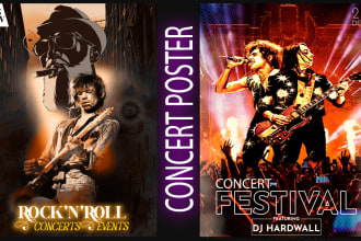 do concert, party, night club, event poster design in 6 hours