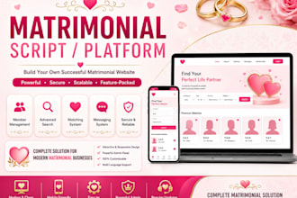 develop matrimony website and mobile app with matchmaking features