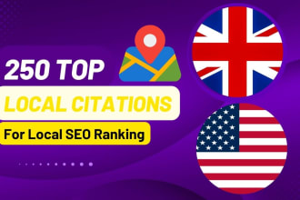 build 250 local citations business listing directories for local seo