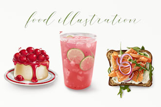 draw food and drink illustration