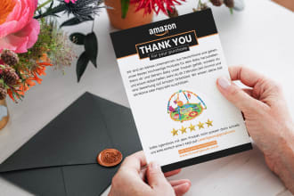 design amazon thank you cards, flyers, postcards, luxury invitation card