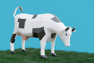 create 3d low poly animals for games, web, or animation