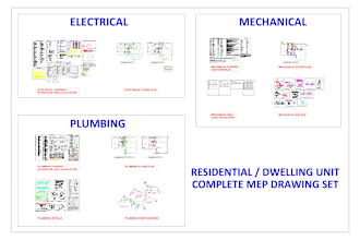 design complete mep drawing set for residential and commercial buildings