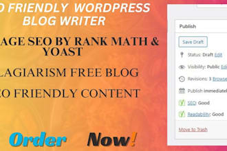 give you  rank math yoast SEO premium and do a blog post to your wordpress