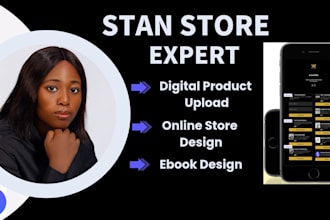 stan store set up design stan store upload high converting digital products