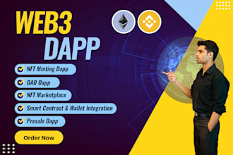 create custom web3 dapp, crypto website on  blockchain