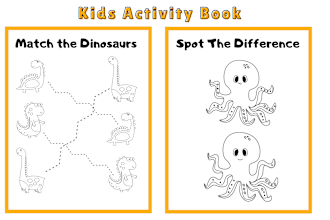 create custom kids activity book and activity worksheet