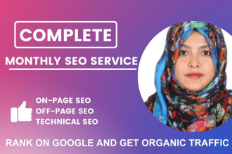 do complete monthly SEO service for google top ranking