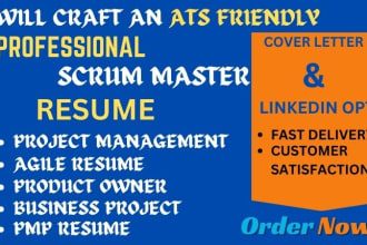 craft ats scrum master resume pmp, agile, product owner, project manager resume