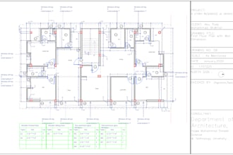 do architectural working drawing like plan, elevation, section, dimension etc