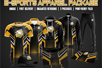 design sublimation esports jersey hoodie and jacket package