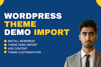 install wordpress, import demo, elementor pro and design wordpress website