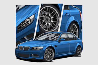 create realistic car vector illustrations