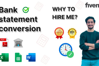 convert bank statement PDF to excel, CSV,google sheet