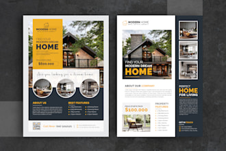 do real estate flyer poster leaflet pamphlet booklet design