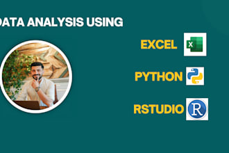 do data analysis, data science using rstudio, r programming, python and SAS