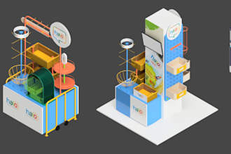 design booth, kiosk, store display, exhibition stall