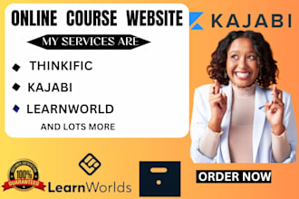 setup online course website on kajabi thinkific and learn world
