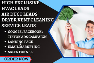 generate highly exclusive hvac leads air dust leads dryer vent cleaning leads