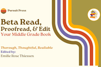 beta read, proofread, and edit your middle grade book