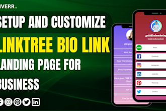 setup and customize linktree bio link landing page for business