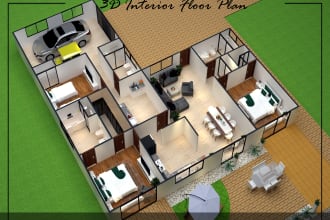 design 3d floor plan and interior design of your house and architecture renders