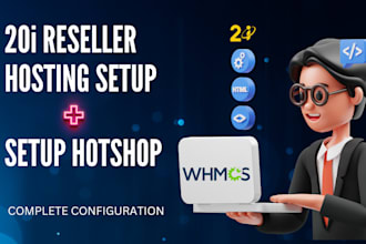 setup reseller hosting business either using whmcs or 20i