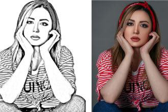 draw sketch illustration line art pencil in black and white