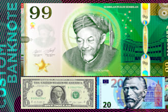 custom design banknote, currency, money design