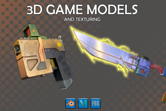 create 3d weapons, stylized props and 3d objects with texture