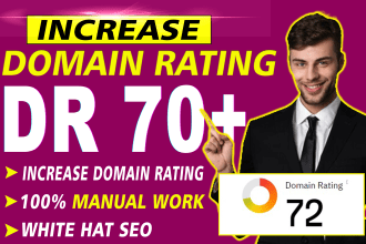 increase ahrefs domain rating dr 70 using high authority SEO backlinks