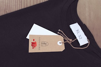 design clothing label, hang tag, neck label, clothing tag