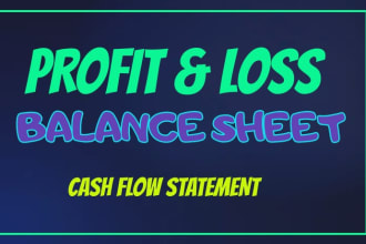 do accounting balance sheet, profit and loss, cash flow statement with ratio