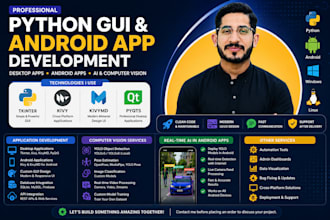develop python desktop and android apps using tkinter, kivy, kivymd, and pyqt5