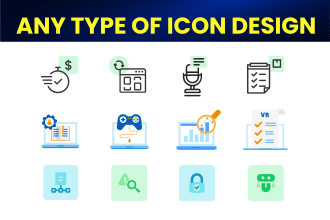 design flat icons set or website and app icon