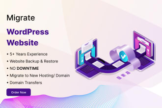 transfer, backup, move, migrate wordpress website in 24hrs