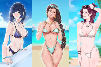 draw your oc, waifu, furry, fanart in nsfw art or sfw