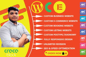 build a modern dynamic website using crocoblock, jet engine, and elementor