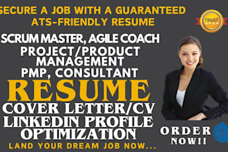 write scrum master pmp agile coach product project manager cv and resume