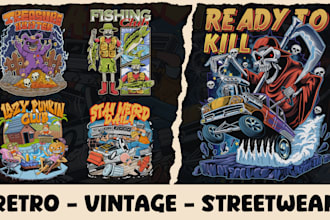 create retro vintage illustrations for your tshirt