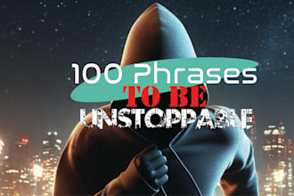design 100 motivational phrases with imagen for your social networks