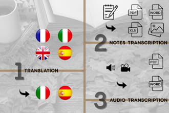 do language services translation, notes transcription, audio transcription