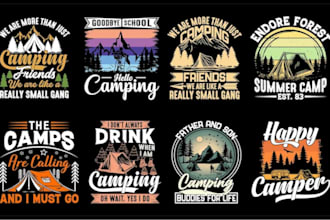 design camping logo and tshirt within 6 hours