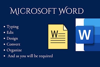 do typing, edit, design, convert, organize on microsoft word