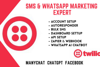 do bulk SMS autoresponder, whatsapp manychat API twilio outbound voice call ai