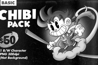 do anime and manga characters in rubber hose cartoon style