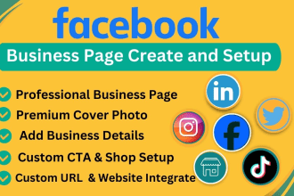 create and setup facebook business page, setup meta fb shop, ig business profile