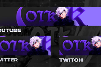 design you a professional anime yt or twitter banner and profile picture