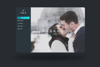 create a wedding website landing page